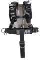 OMS Edelstahl Backplate mit Comfort Harness System III und Schrittgurt