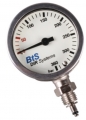 Manometer Kapsel 52mm BtS Dir Systems 0-360 Bar, Mineralglas, Nickel verchromtes Gehuse